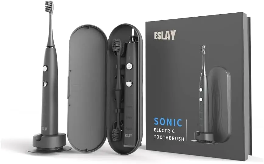 [3E-UPUX-0UOP] ESLAY Brosse à Dents Électrique Sonique Adulte - Noir